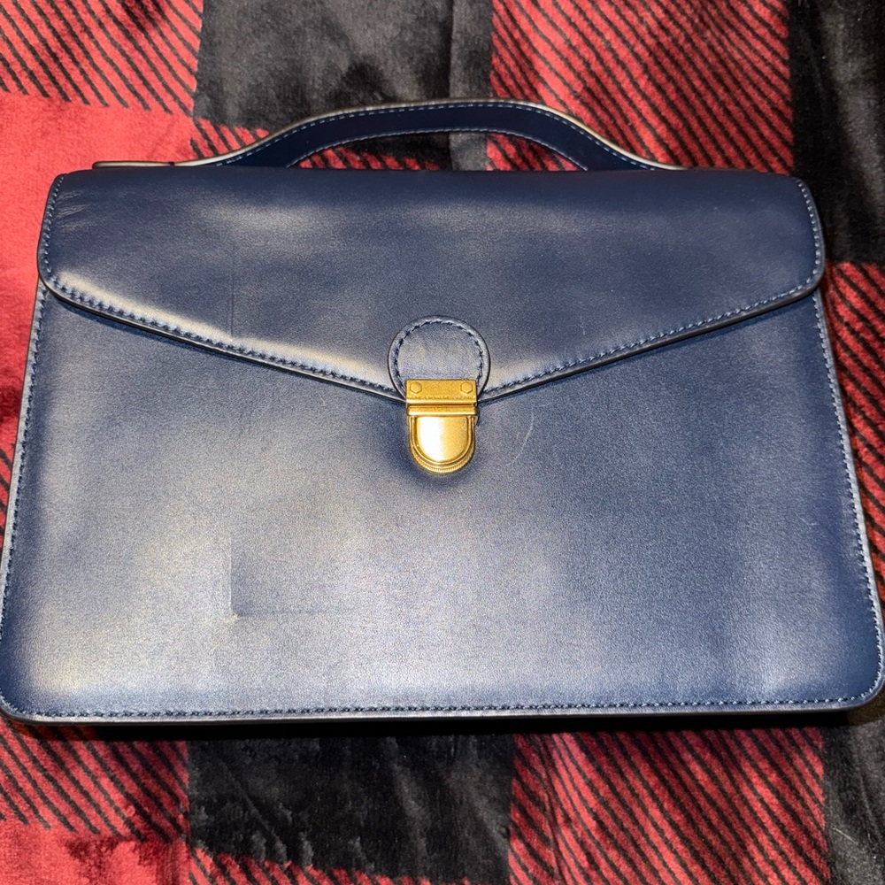 Elegant Blue Leather Men's Bag
